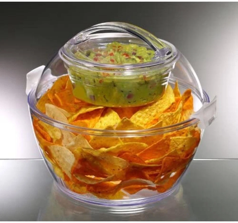 Large 5.5 Qt. Acrylic Salad To Go Bowl with Clip-On Dome Lid - Image 4 of 4