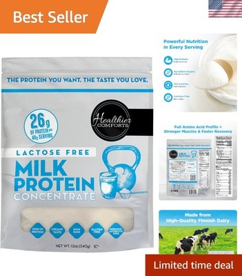 Lactose Free Milk Protein Concentrate Powder Unflavored | 80% Casein, 20% Whe...