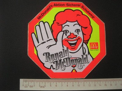 Ronald McDonald Sicherer Schulweg Sticker Aufkleber Reklame Werbung