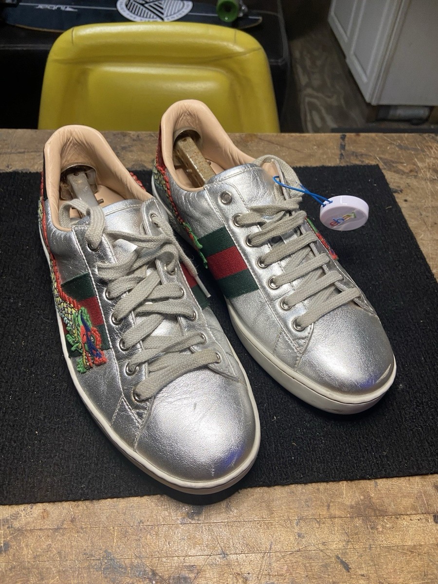 Gucci Aces Embroidered Silver Dragon Men display picture 1