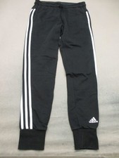 Adidas Size S Womens Black Cotton Blend Drawstring Pockets Activewear Jogger 849