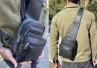 Men's Sling Backpack Genuine Leather Chest bag Crossbody Bag Shoulder Bag
