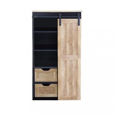 MOBILE LEGNO/FERRO JAMAR 2 CASSETTI 3 RIPIANI 1 ANTA SCORREVOLE CM 80X40X160H