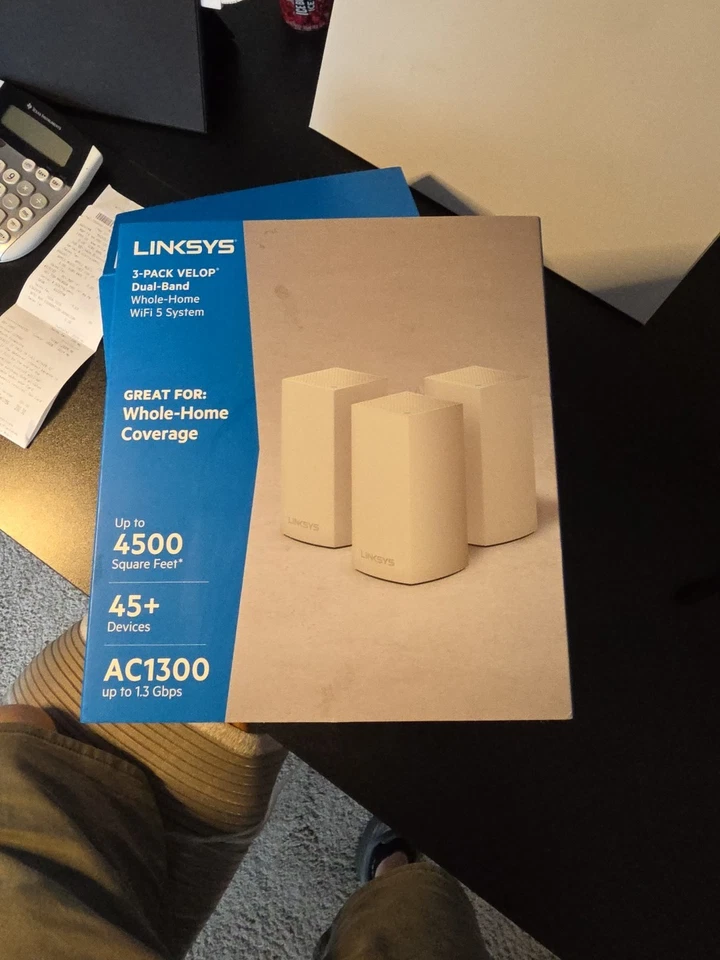Linksys Velop WHW0103 WiFi 5 AC1300 paquete de 3 sistemas de malla de doble banda para toda la casa en caja Foto 2 de 4