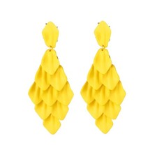 Long Rose Petal Earrings for Women Boho Acrylic Flower Drop Dangle Earrings Big