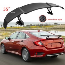 55gt Style Car Rear Trunk Spoiler Wing Wadhesive Carbon For Honda Civic Sedan