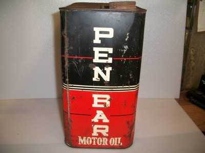 1940s Penbar Motor Oil Can Two Gallon Original Antique Gas RARE
