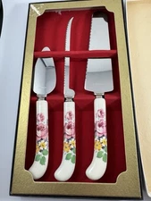 Vintage Lifetime Cutlery Hostess Serving Set Lifetime Cutlery Stainless Floral