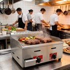 2 Burner LPG Gas Grill Griddle Countertop Flat Top Grill | Commercial Stainless