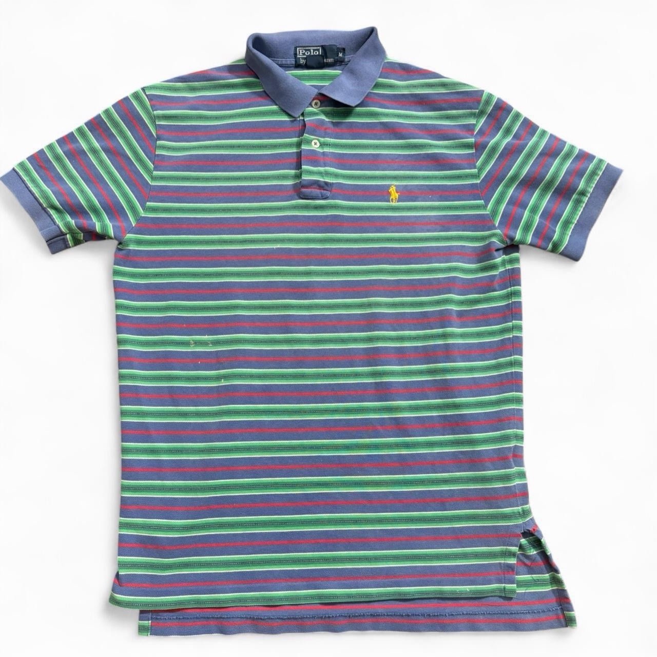 Vintage Ralph Lauren Striped Polo Size Medium Y2K 2000s Kanye 