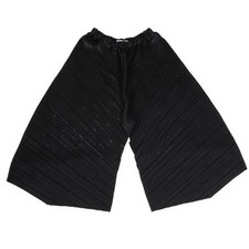 PLEATS PLEASE Horizontal Pleated Foil Print Wide Pants Size 5 K-161441 