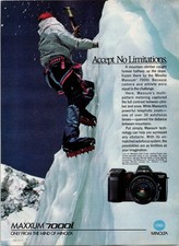 Minolta Maxxum 7000i Camera Ad 1989 Vintage Photography Magazine Print