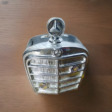 【 RARE 】Vintage Mercedes Benz ✚ Car Grill Chrome Flask Desk Bank
