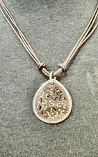 Silpada 925 Sterling Silver 10g Reversible Necklace Teardrop Pendant 18"