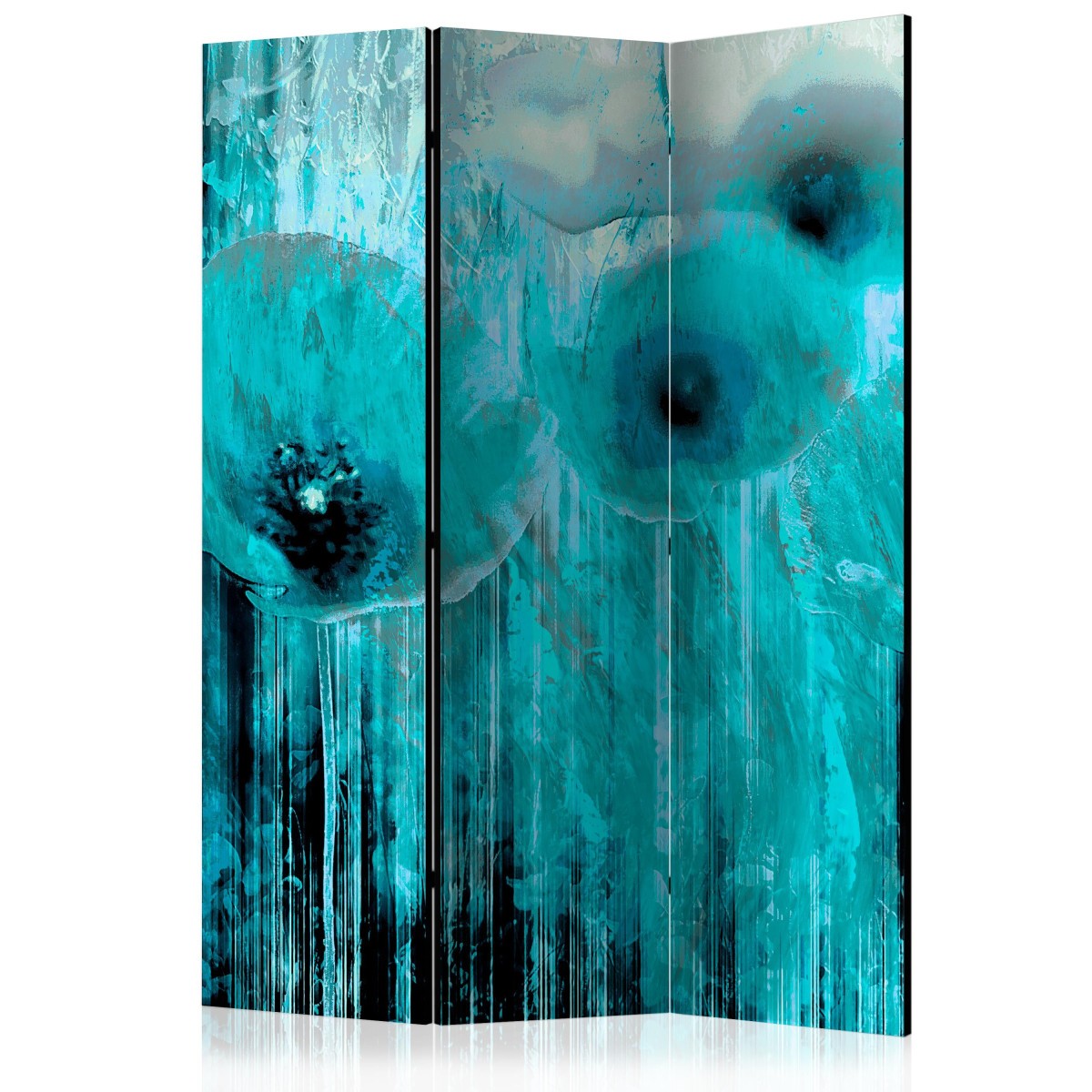 Paravent 3 volets Turquoise Madness pour separer un salon moderne