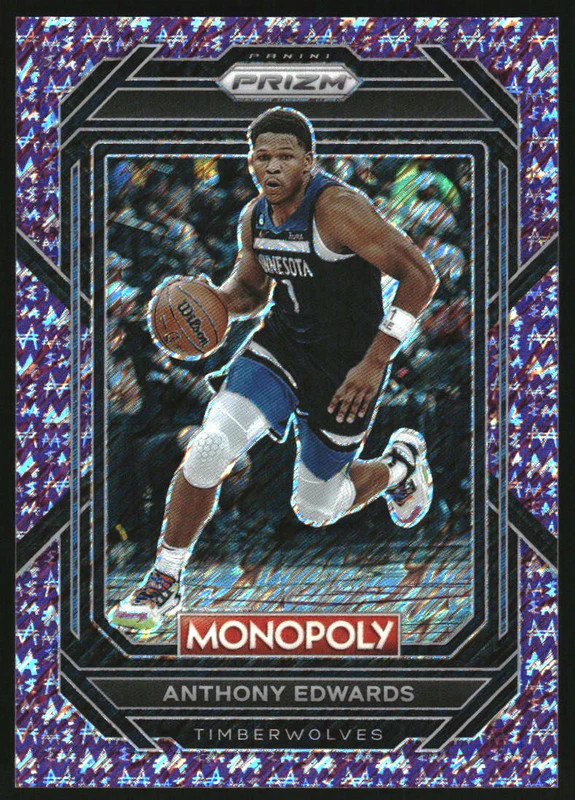 2022-23 Panini Prizm Monopoly Purple Money Shimmer #53 Anthony Edwards /50