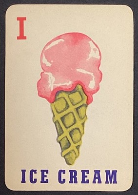 Ice Cream Vintage Single Swap Learning Game Card