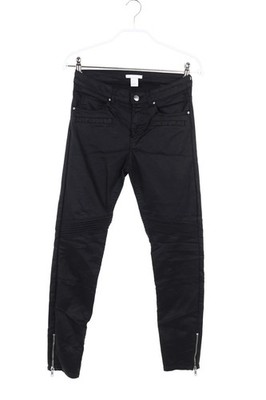 H&M Skinny Jeggings Coated D 36 schwarz