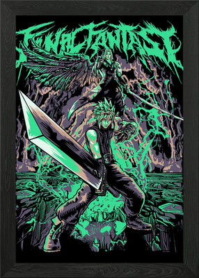 Final Fantasy VII Metallbild gerahmt Wandbild Poster Leinwanddruck Bild