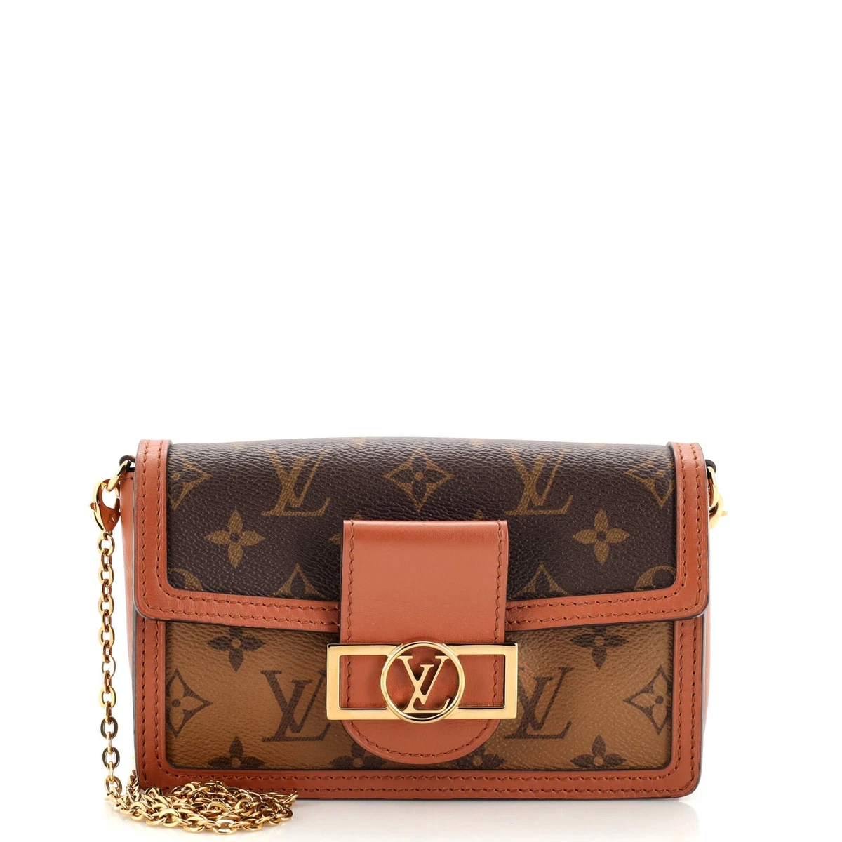 Louis Vuitton Dauphine Chain Wallet Monogram Reverse Brown in Coated  Canvas/Calf Leather with Gold-tone - US