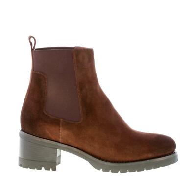 SANTONI damen schuhe dunkelbraun suede stiefelette absatz 5,5 cm