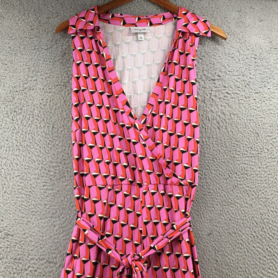 Mono de cuerpo completo Diane von Furstenberg para mujer 2X rosa moderno cuello geográfico Foto 3 de 4