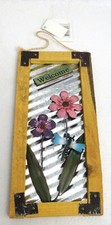 Hanging Floral Sign Corrugated Metal & Wood F...