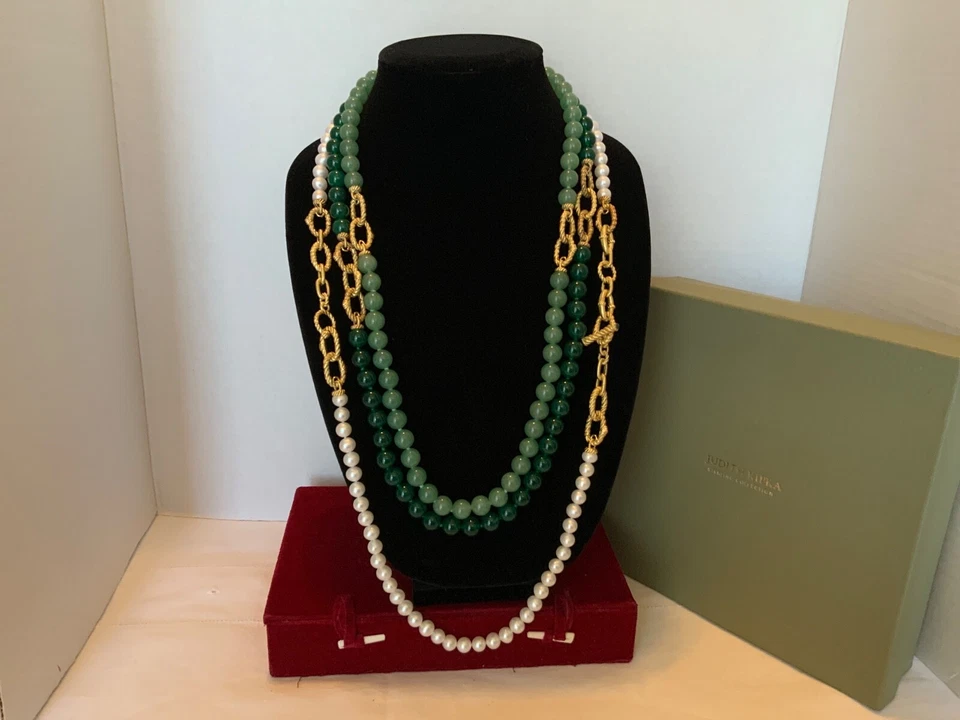 RARE QVC Judith Ripka Status Interchangeable 14kGold CladSS Necklace Pearl/stone - Image 2 of 4