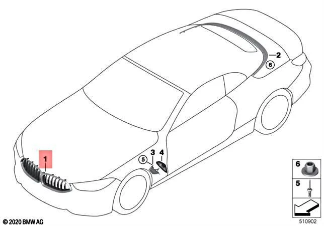 Genuine BMW G14 G15 840dX M850iX Convertible Coupe Grill Front 
