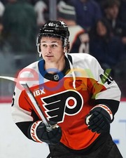 Trevor Zegras First Look in Philadelphia Flyers Uniform 8x10 NHL Hockey Photo