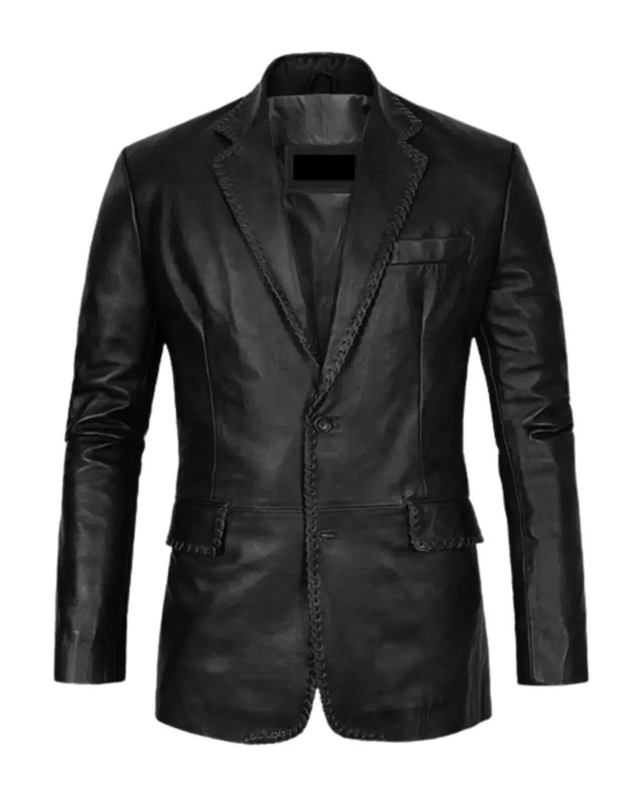 Men's Black Designer Coat 100% Genuine Lambskin Leather Soft Blazer Office Wear