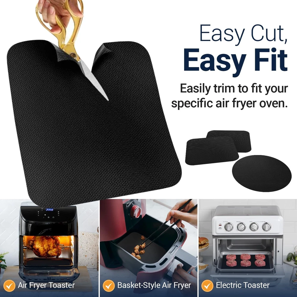 **Reusable Non-Stick Air Fryer Oven Liners 4-Pack Heat Resistant**  