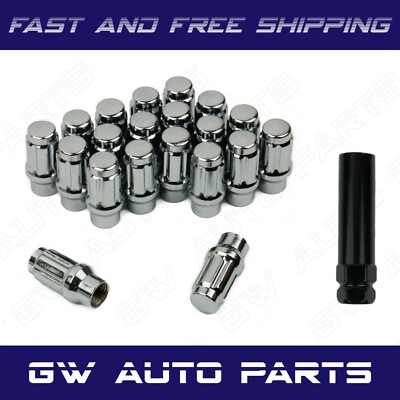 20 PCs ET SPLINE CHROME BULGE ACORN LUG NUTS 14x1.5 WITH KEY 