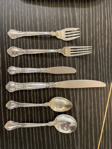 Antique Gorham Chantilly Sterling Silver Flatware 5 Place Settings