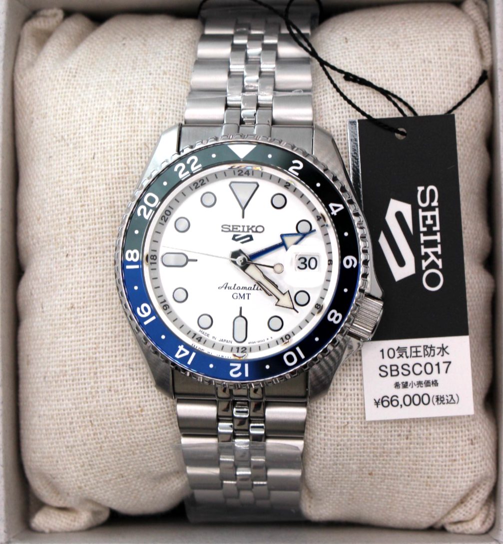 Seiko 5 Sports SBSC017 SKX GMT Automatic White Dial Men Watch New