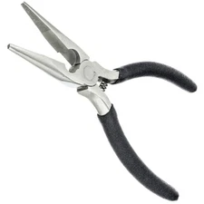 5¼-inch Mini Long Nose Pliers (Serrated Jaws) with Side Cutter and Comfort Grip
