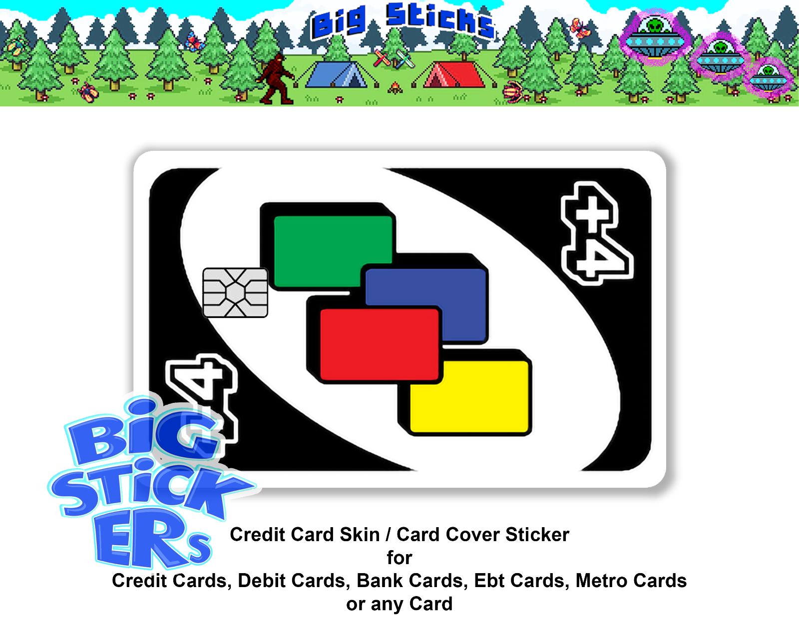 Uno Reverse Draw 4 Card Credit Card SMART Sticker Skin Decal, Card Wrap