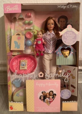 Barbie - Happy Family, Midge & Nikki mit Hundebaby (Mattel 2003) C6061, OVP, neu