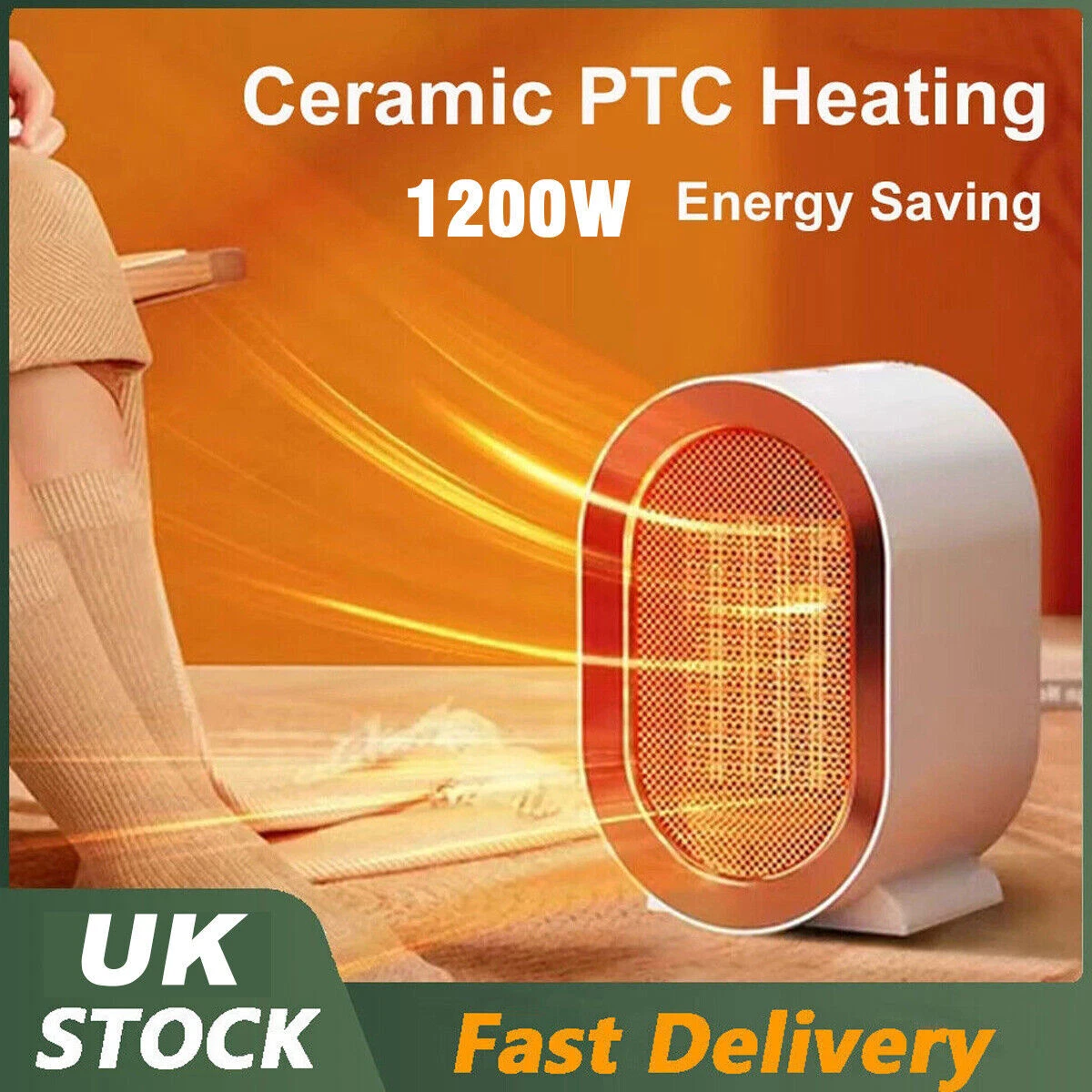 Fan Heater Energy Efficient 1200W Desktop Space Heaters Electric