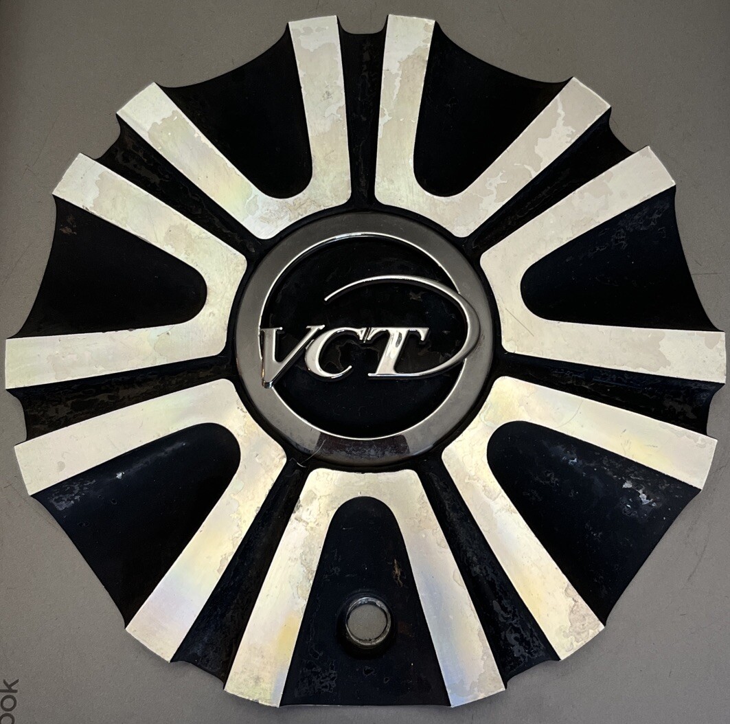 VCT Custom Wheels Machined Black Wheel Center Cap 208-2090/2295-AL Used Hubcap-image