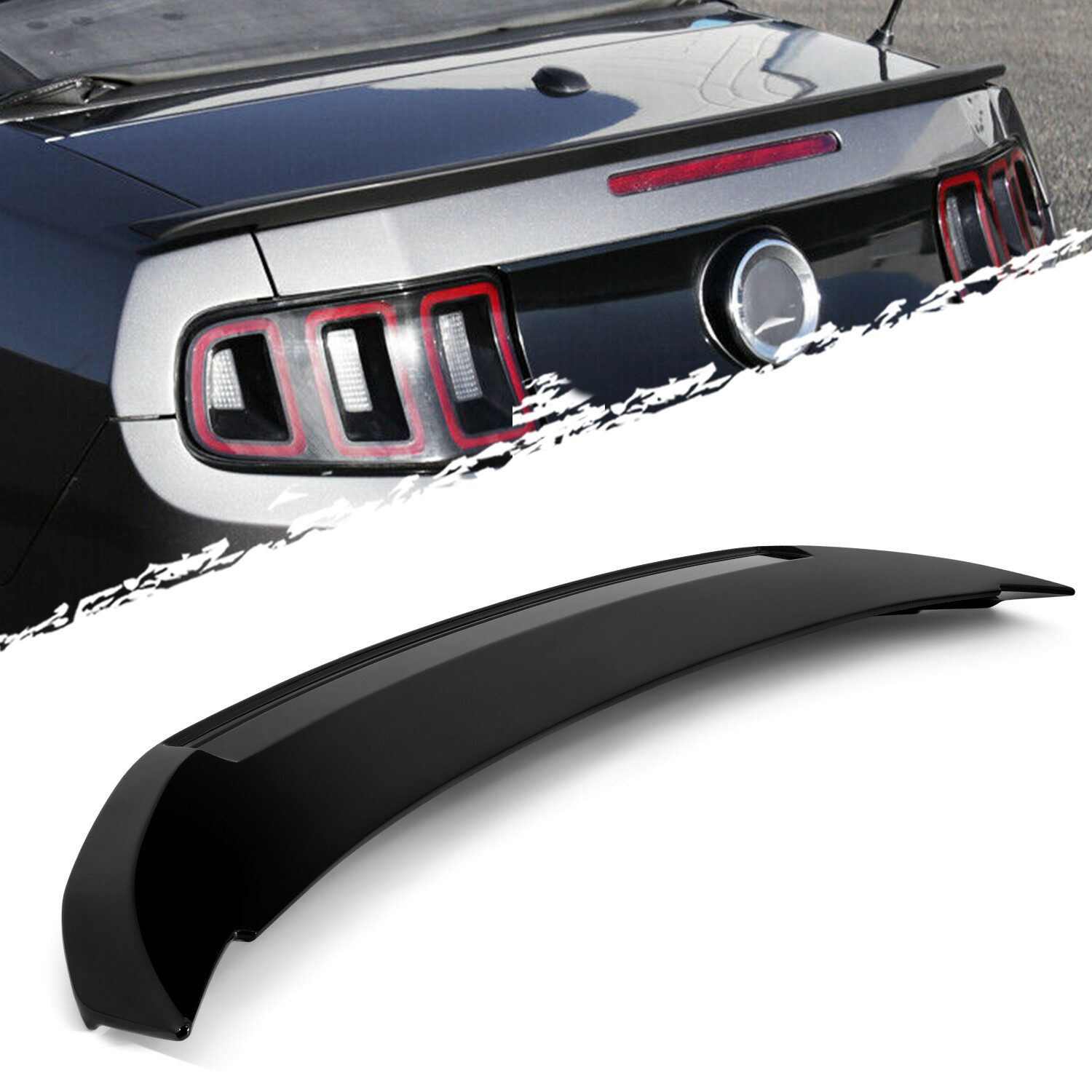 For 1014 Ford Mustang Shelby GT500 Style Gloss Black Trunk Deck Lid