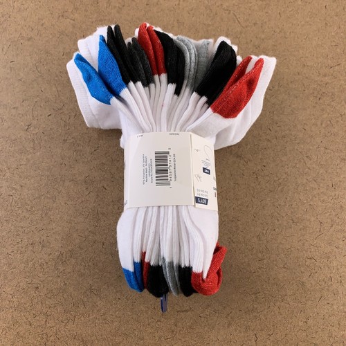 K-Swiss Boy's Shoe Size 4-10 White/Multicolor Athletic Low Cut Socks 10 Pair NWT - Picture 6 of 6