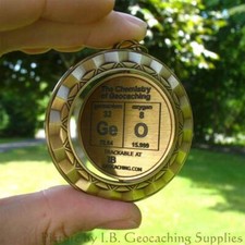 GeO - SPINNING Chemistry of Geocaching Geomedal Geocoin 2.25", Finish Choice