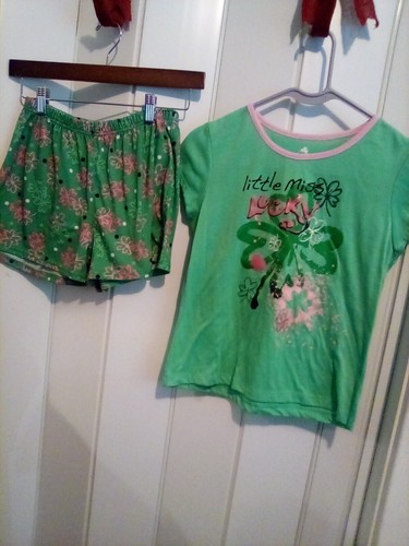 Girls Little Miss Lucky Shamrock 2-Pc Pajamas XL 14/16 St. Patrick's Day - Picture 7 of 7
