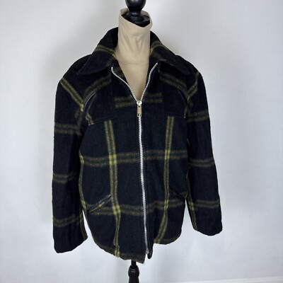Vtg McLaren Pile Fabric By Collin s & Aikman Thick Plaid  Jacket  Men s XL