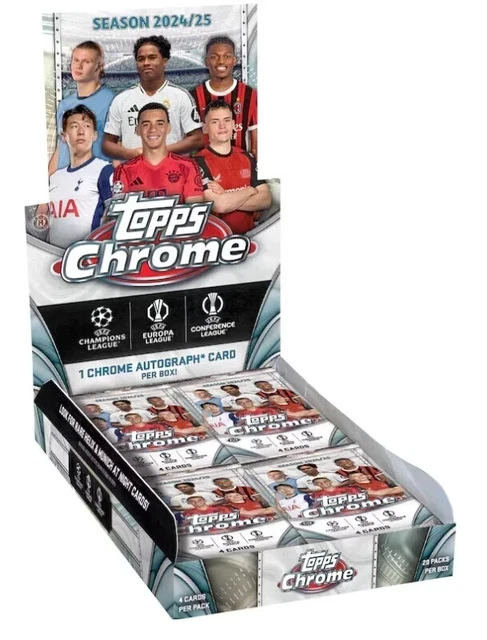 2024-25 TOPPS CHROME UEFA Club Competitions HOBBY BOX- Rip + Ship