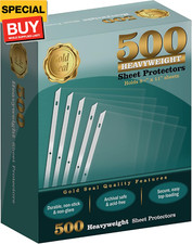 500/Box Clear Heavyweight Poly Sheet Protectors8.5 x 11"