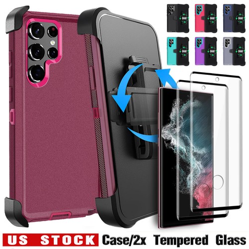 For Samsung Galaxy S22/S22+/Ultra Case Hybrid Rugged Clip Cover Screen Protector - $12.99