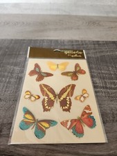 Hallmark Vintage Stickers - Butterflies Emphora Glitter Puffy SEALED - NEW 29