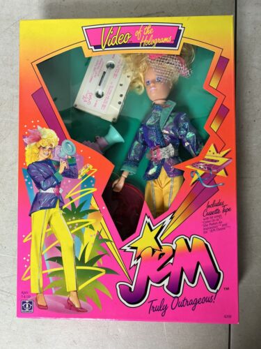 NIB 1986 Hasbro Jem Truly Outrageous Jem jerrica 4209 New Sealed Video Holograms